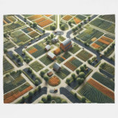 Gewatteerd Abstract Boerderij Landschap Fleece Deken (Voorkant (Horizontaal))