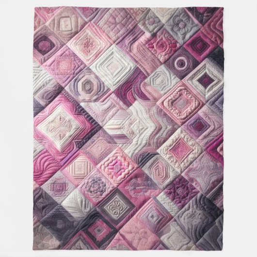 Gewatteerd abstract ontwerp fleece deken (Voorkant)