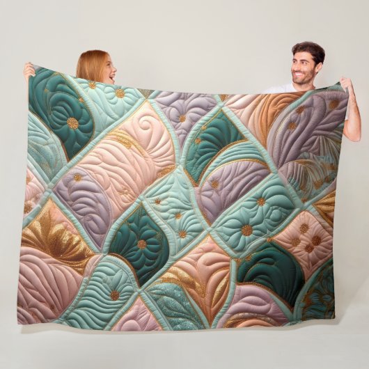 Gewatteerd abstract ontwerp fleece deken (In situ)