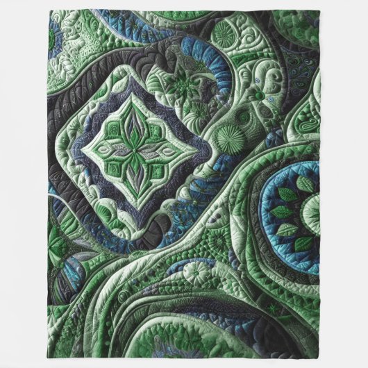 Gewatteerd abstract ontwerp fleece deken (Voorkant)