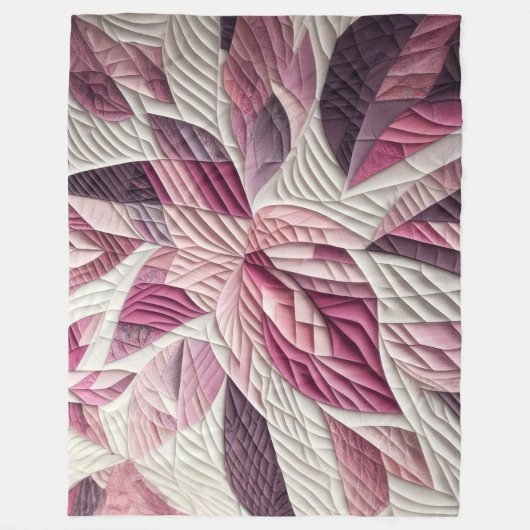 Gewatteerd abstract ontwerp fleece deken (Voorkant)