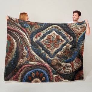 Gewatteerd abstract ontwerp fleece deken