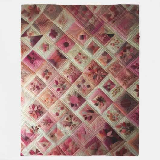 Gewatteerd abstract ontwerp fleece deken (Voorkant)