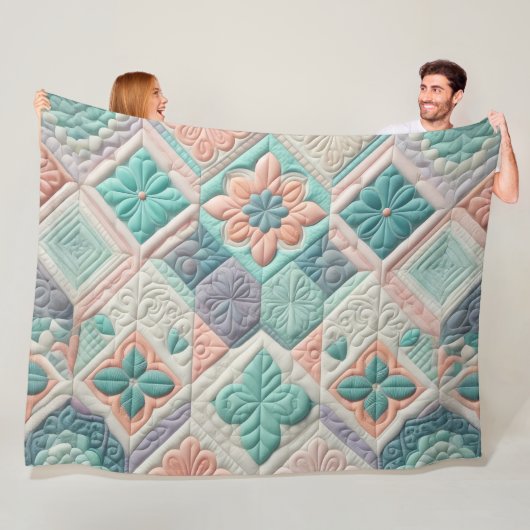 Gewatteerd abstract ontwerp fleece deken (In situ)