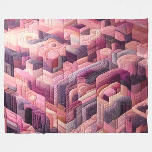 Gewatteerd abstract ontwerp fleece deken (Voorkant (Horizontaal))