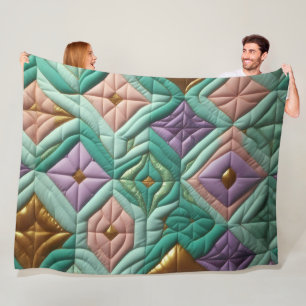 Gewatteerd abstract ontwerp fleece deken