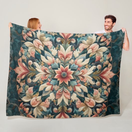 Gewatteerd abstract ontwerp fleece deken (In situ)