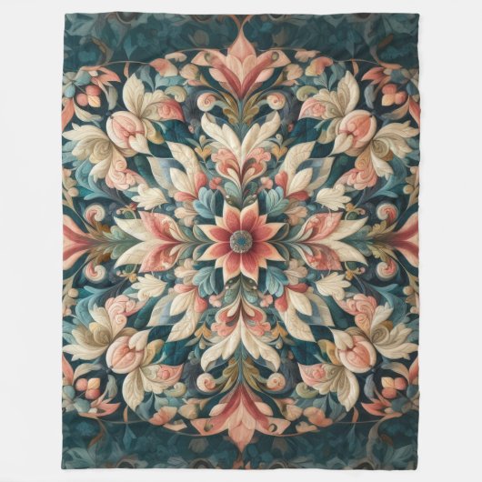 Gewatteerd abstract ontwerp fleece deken (Voorkant)