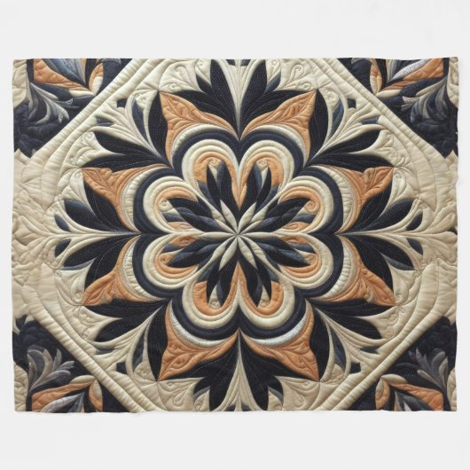 Gewatteerd abstract ontwerp fleece deken (Voorkant (Horizontaal))