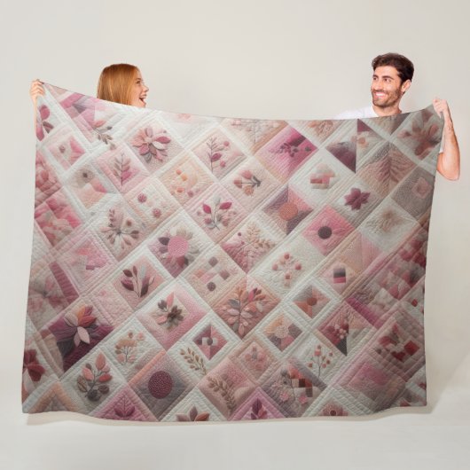 Gewatteerd abstract ontwerp fleece deken (In situ)