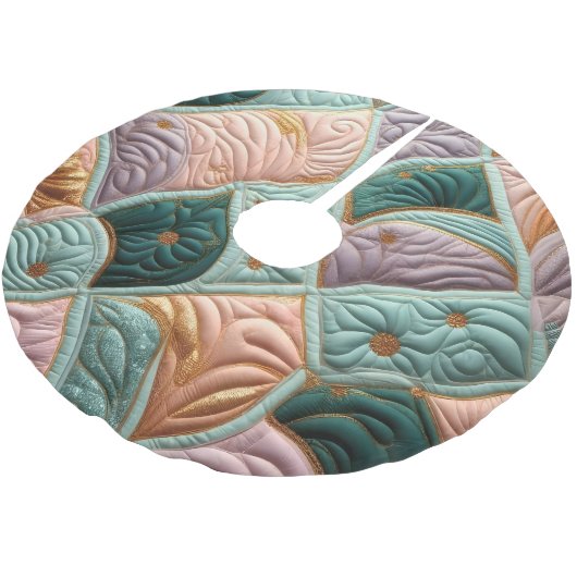 Gewatteerd abstract ontwerp kerstboom rok (Gekanteld)