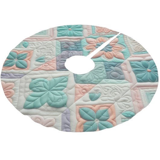 Gewatteerd abstract ontwerp kerstboom rok (Gekanteld)