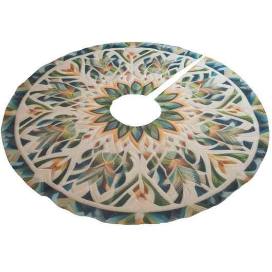 Gewatteerd abstract ontwerp kerstboom rok (Gekanteld)