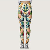 Gewatteerd abstract ontwerp leggings (Voorkant)
