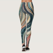 Gewatteerd abstract streepdesign leggings (Achterkant)