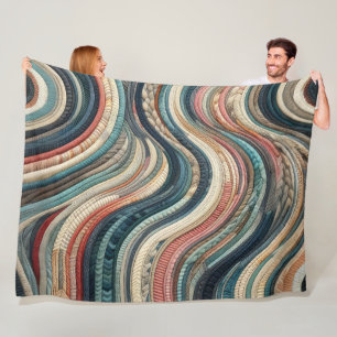 Gewatteerd Abstract streepontwerp Fleece Deken