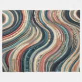 Gewatteerd Abstract streepontwerp Fleece Deken (Voorkant (Horizontaal))