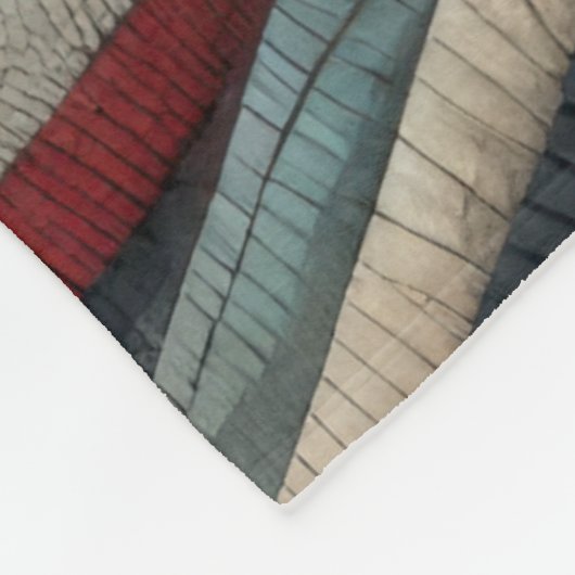 Gewatteerd Abstract streepontwerp Fleece Deken (Hoek)