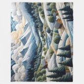 Gewatteerd berglandschapsbeeld blauw fleece deken (Voorkant)