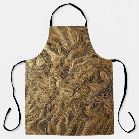 Gewatteerd goud abstract ontwerp schort (Voorkant)