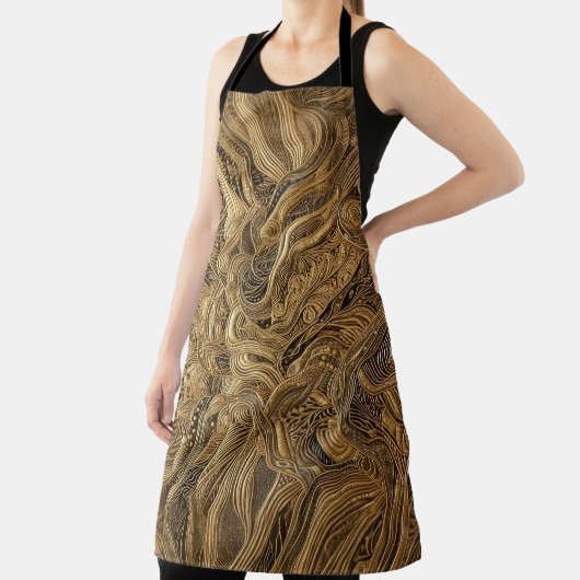 Gewatteerd goud abstract ontwerp schort (Insitu)