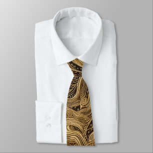 Gewatteerd goud abstract ontwerp stropdas