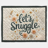 Gewatteerd Laten we knuffelen ontwerp Fleece Deken (Voorkant (Horizontaal))
