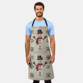 Gewatteerd patroon van Sneeuwman Schort (Gedragen)