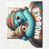 Gewatteerd Snuggle Doll Design Fleece Deken (Voorkant)