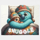 Gewatteerd Snuggle Doll Design Fleece Deken (Voorkant (Horizontaal))