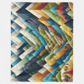 Gewatteerde Abstracte bergscène tekening Fleece Deken (Voorkant)