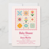 Gewatteerde babyshower uitnodiging (Voorkant)