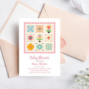 Gewatteerde babyshower uitnodiging