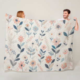 Gewatteerde bloemen ontwerp fleece deken