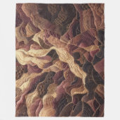 Gewatteerde Bourgogne Goud Abstract Design Fleece Deken (Voorkant)