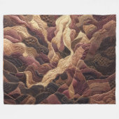 Gewatteerde Bourgogne Goud Abstract Design Fleece Deken (Voorkant (Horizontaal))