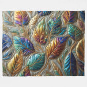 Gewatteerde iriserende bladeren ontwerp fleece deken (Voorkant (Horizontaal))