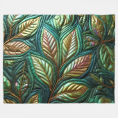 Gewatteerde iriserende bladeren ontwerp fleece deken (Voorkant (Horizontaal))