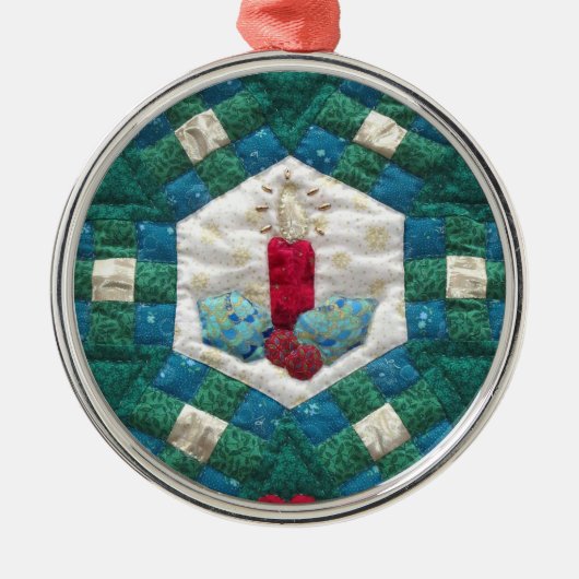 gewatteerde kaars metalen ornament (Voorkant)