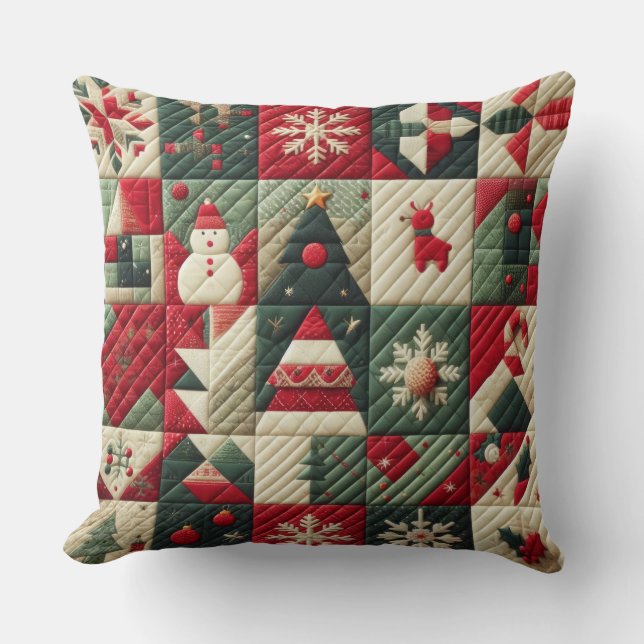 Gewatteerde kerst Design Kussen (Voorkant)