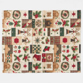 Gewatteerde kerst ontwerp fleece deken (Voorkant (Horizontaal))