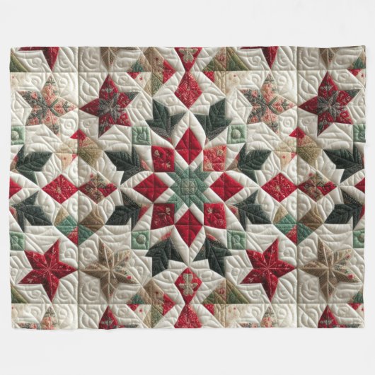 Gewatteerde kerst ontwerp fleece deken (Voorkant (Horizontaal))