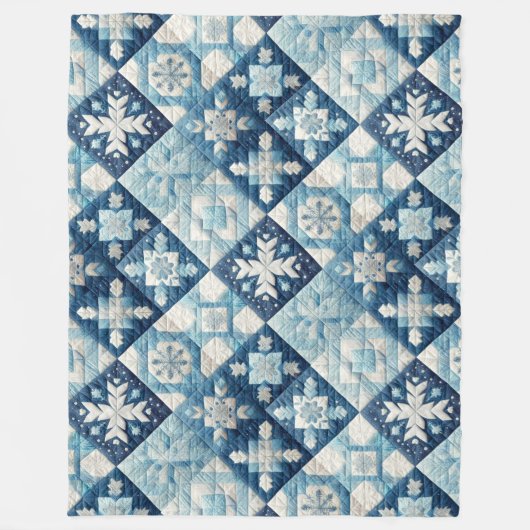 Gewatteerde kerst ontwerp fleece deken (Voorkant)