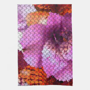 Gewatteerde look Mozaïek Abstracte bloem Theedoek