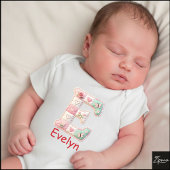 Gewatteerde Patchwork Initiaal Letter E Babykamer Romper