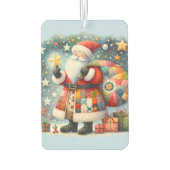 Gewatteerde patchwork kerstman met kerststerren luchtverfrisser (Achterkant)