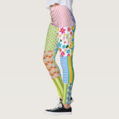 Gewatteerde Patchwork Patroon Leggings (Links)