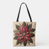Gewatteerde patroon Poinsettia Cream Draagtas (Achterkant)