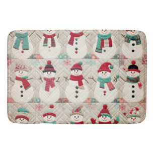 Gewatteerde patroon van sneeuwpoppen badmat
