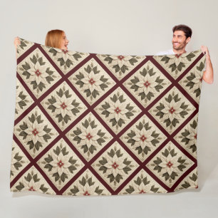 Gewatteerde Poinsettia fleece deken
